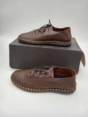 Ferrato 89060 Shoes Mens Dark Brown Leather Comfort Casual Lace Up Size 8.5